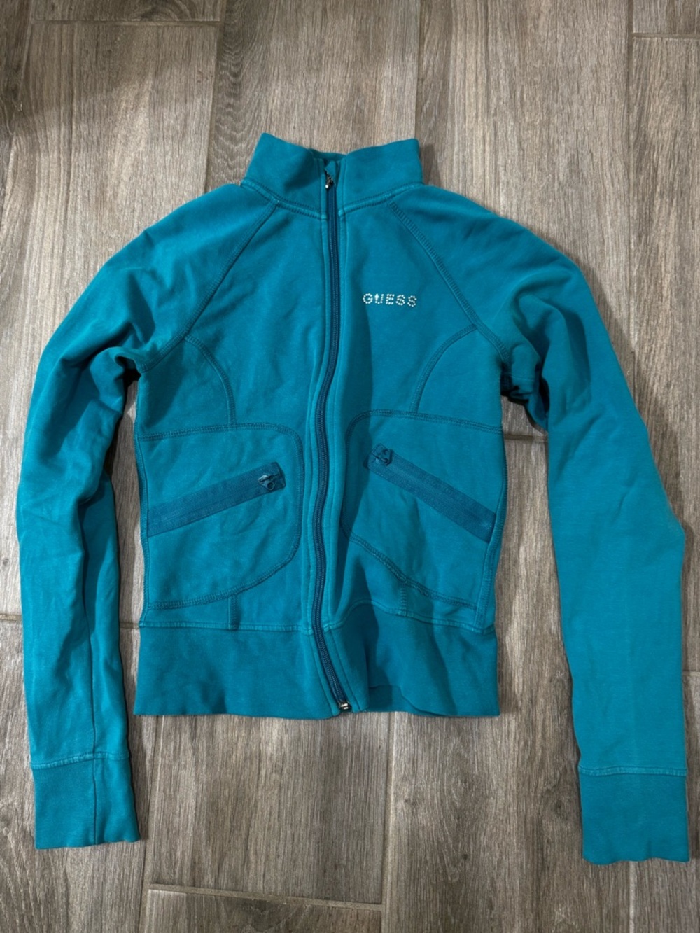 GUESS Teal Full-Zip Track Jacket